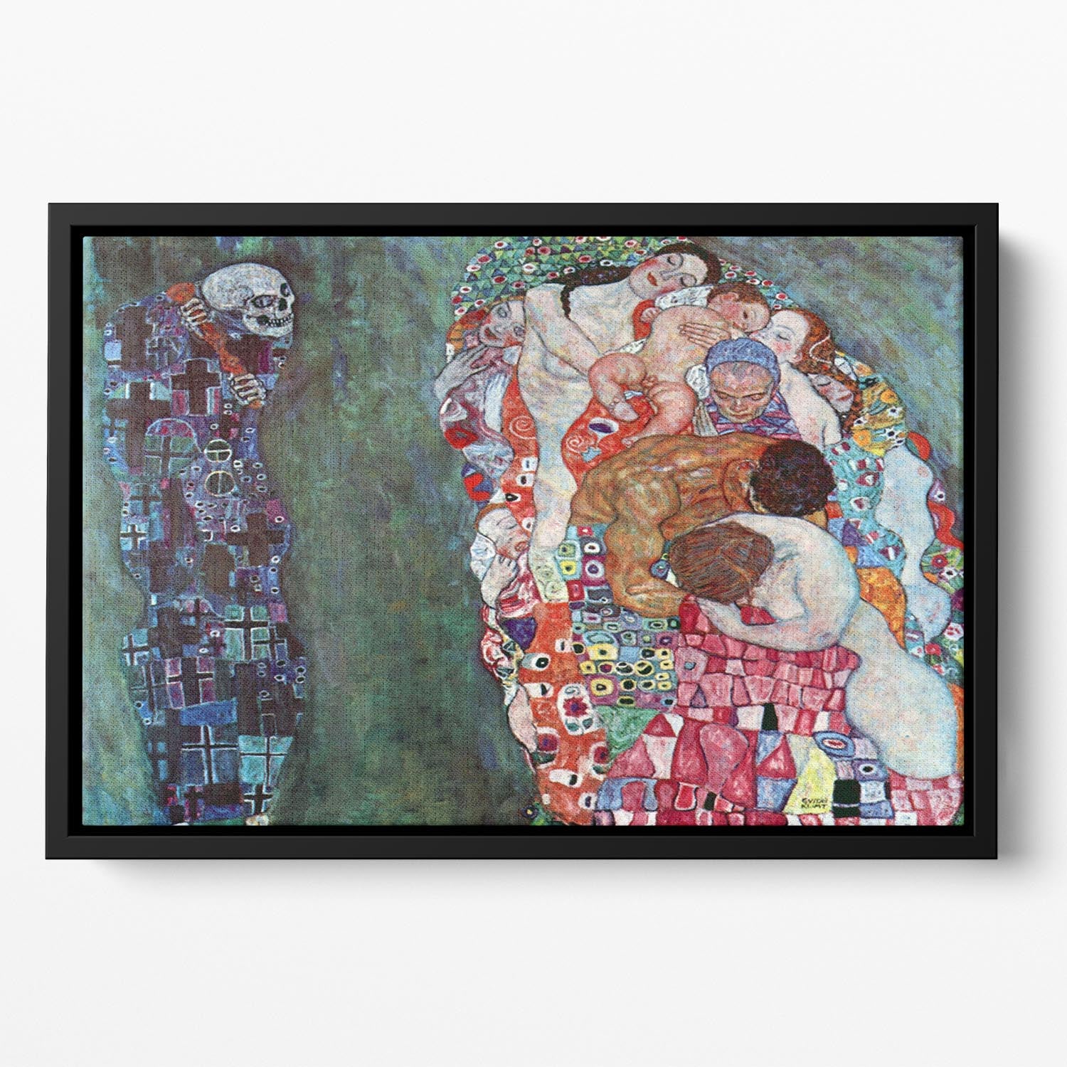 Death and Life by Klimt Floating Framed Canvas