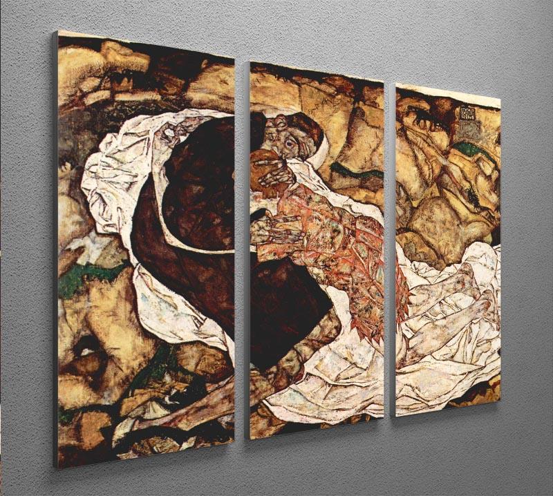 Death and the Woman by Egon Schiele 3 Split Panel Canvas Print - Canvas Art Rocks - 2