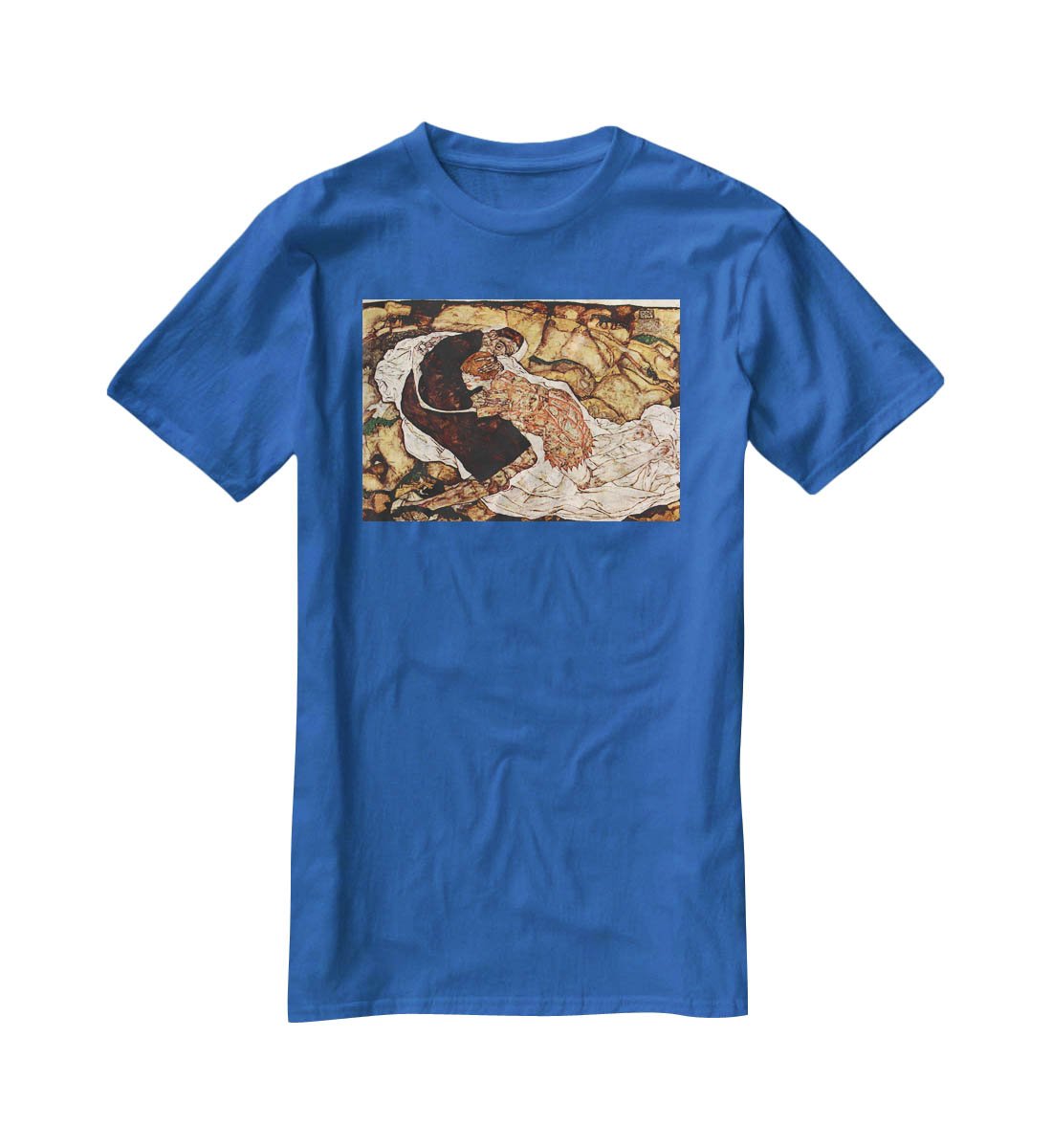 Death and the Woman by Egon Schiele T-Shirt - Canvas Art Rocks - 2