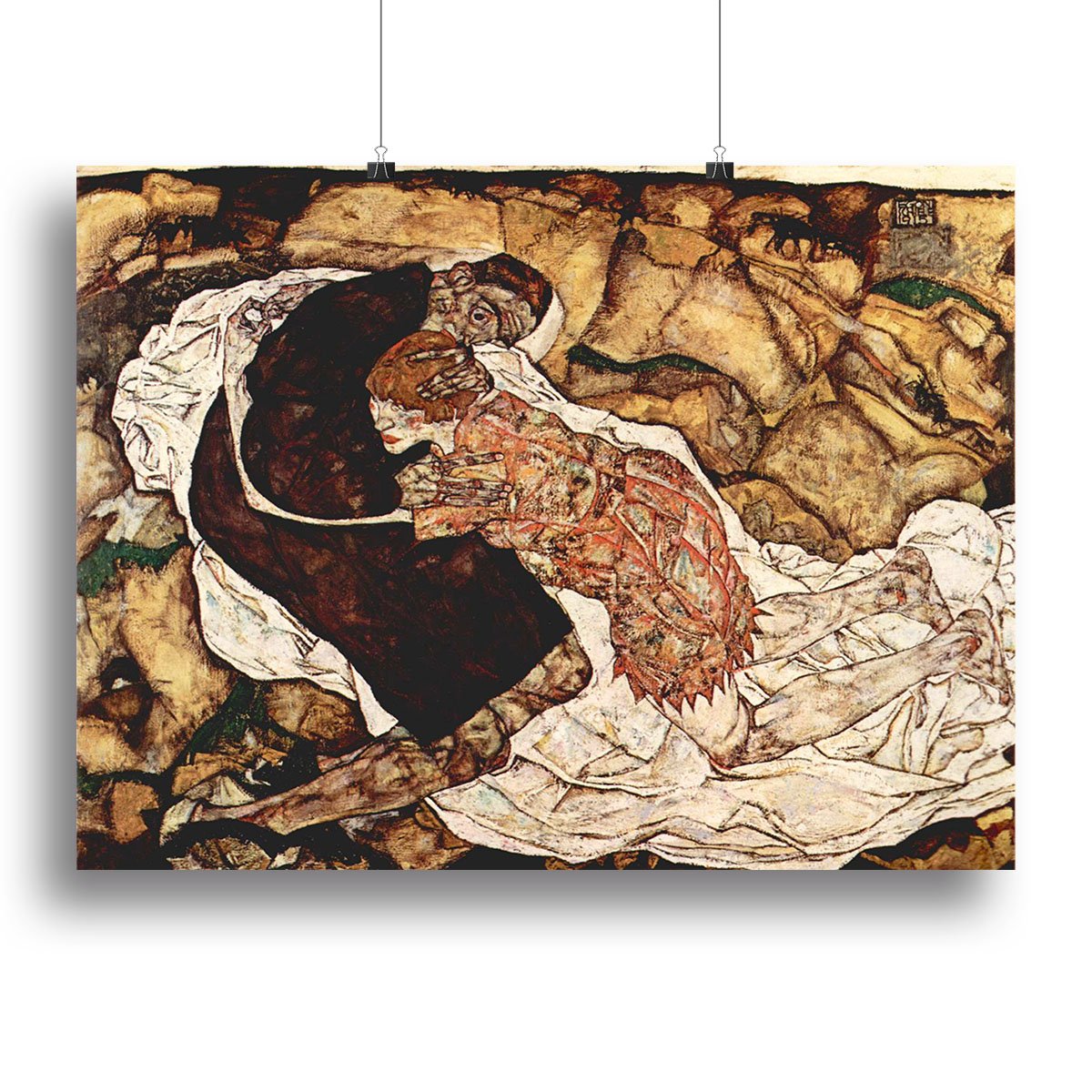 Death and the Woman by Egon Schiele Canvas Print or Poster