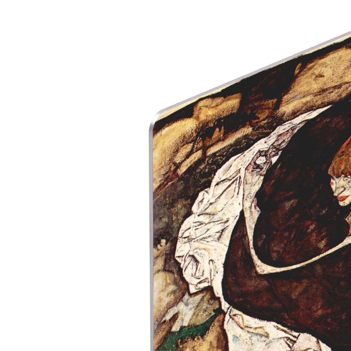 Death and the Woman by Egon Schiele HD Metal Print - Canvas Art Rocks - 4