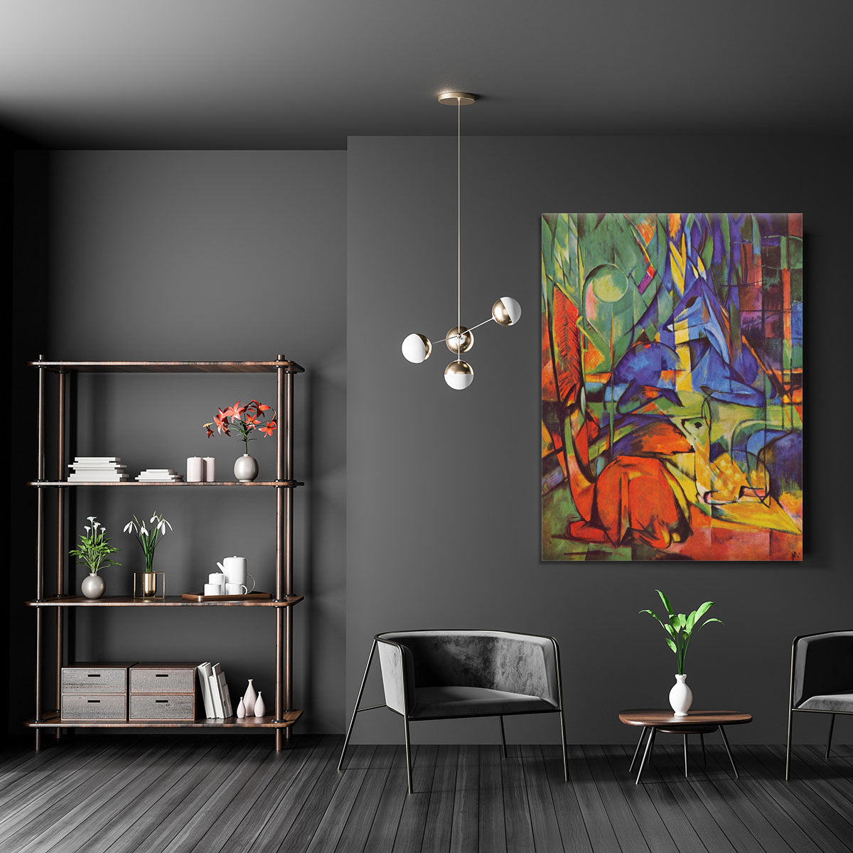 Deer in Forest by Franz Marc Canvas Print or Poster - Canvas Art Rocks - 5