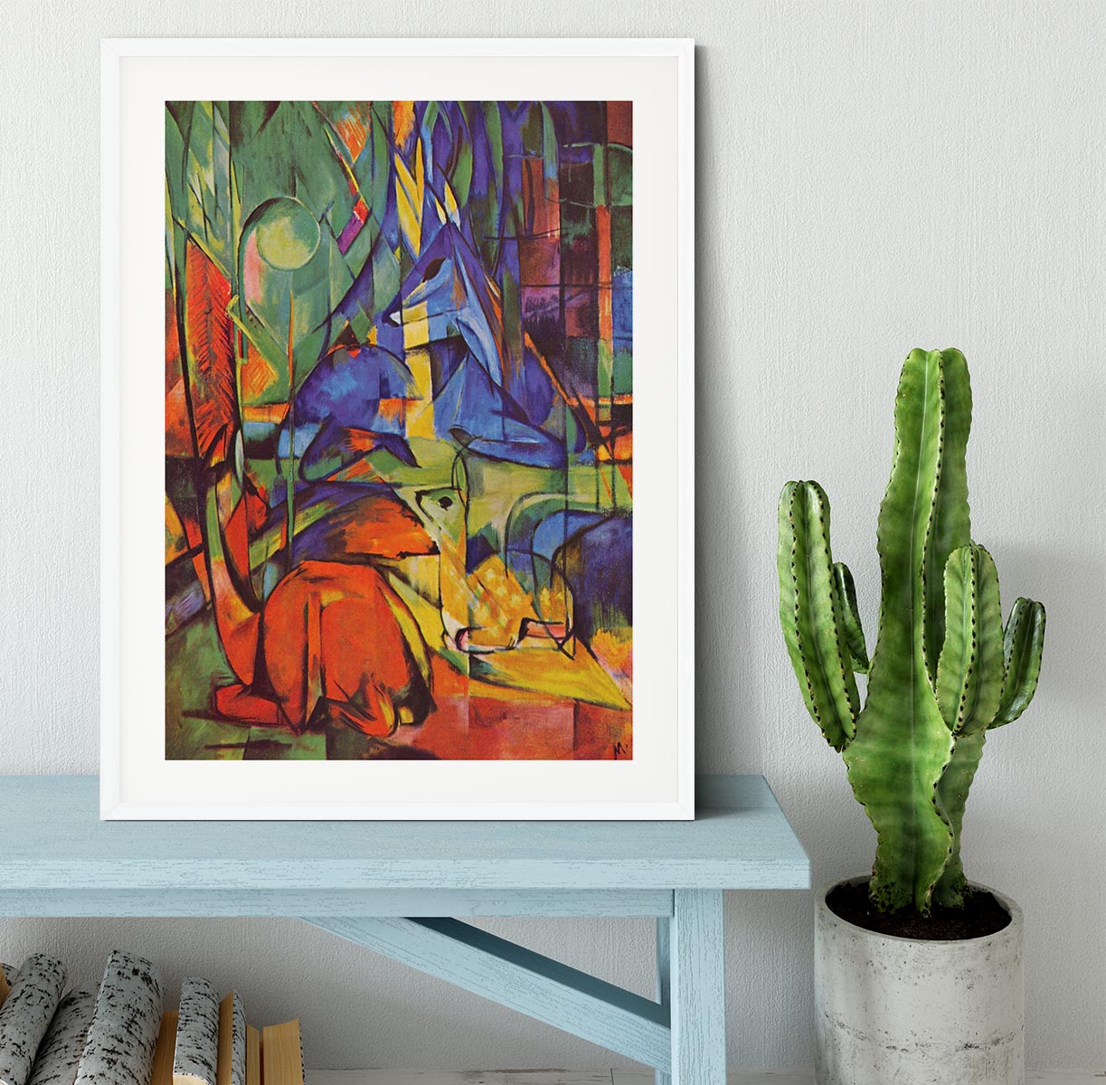 Deer in Forest by Franz Marc Framed Print - Canvas Art Rocks - 5