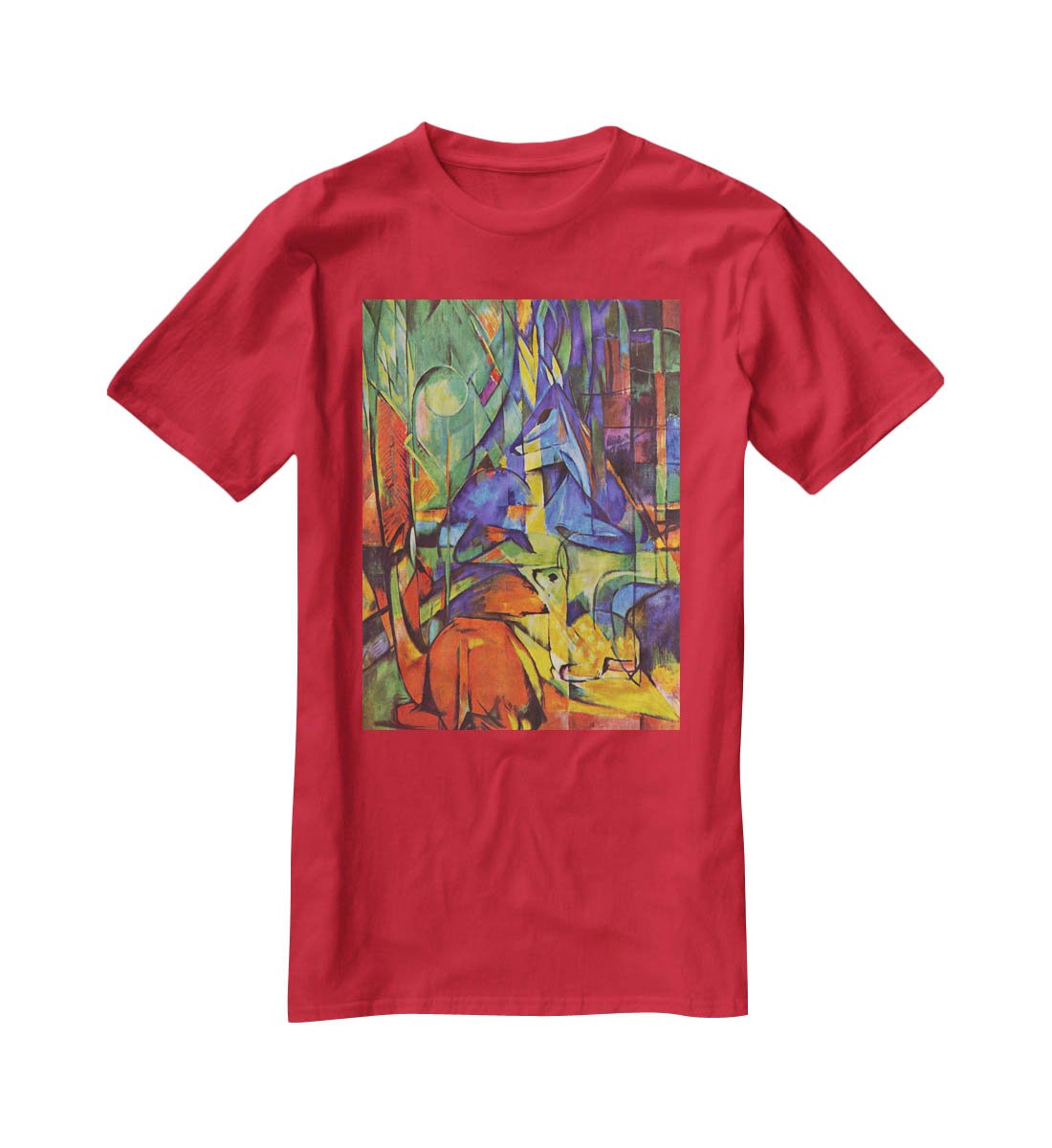 Deer in Forest by Franz Marc T-Shirt - Canvas Art Rocks - 4