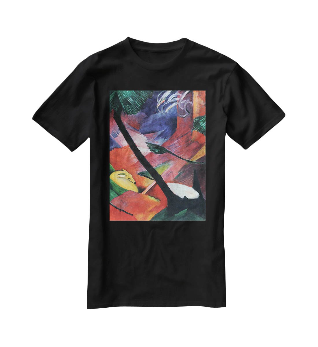 Deer in the forest II by Franz Marc T-Shirt - Canvas Art Rocks - 1