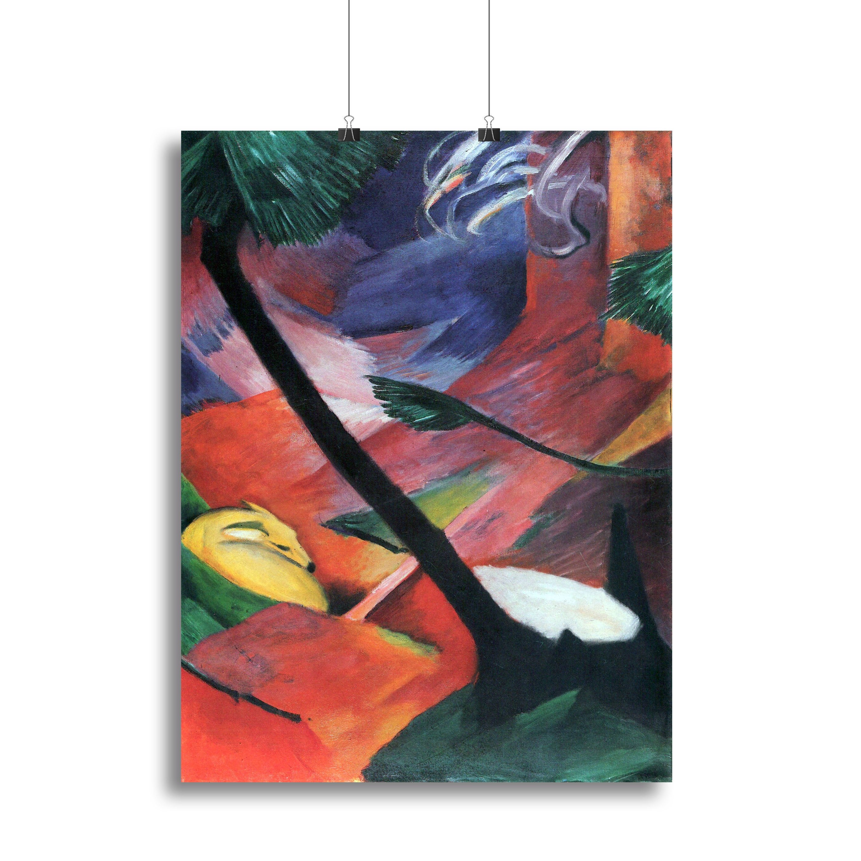 Deer in the forest II by Franz Marc Canvas Print or Poster