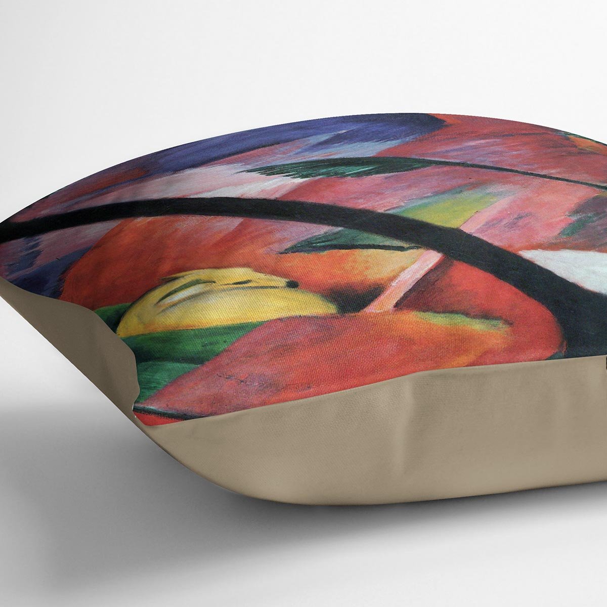 Deer in the forest II by Franz Marc Throw Pillow
