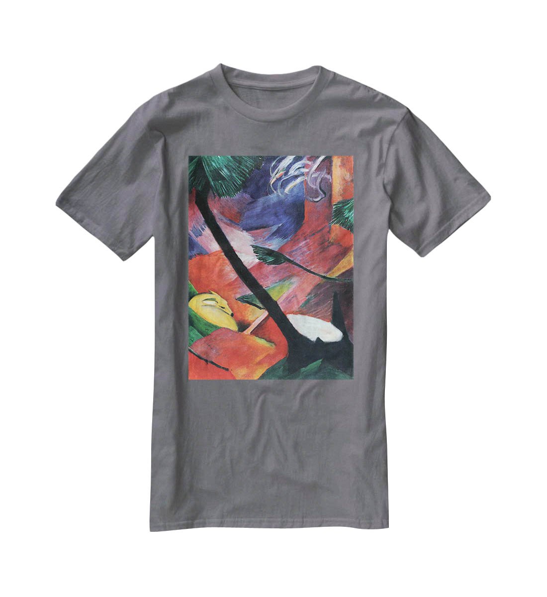 Deer in the forest II by Franz Marc T-Shirt - Canvas Art Rocks - 3