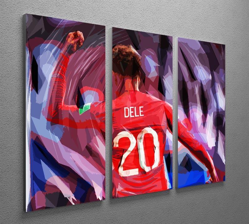 Dele Alli England Celebration 3 Split Panel Canvas Print - Canvas Art Rocks - 2
