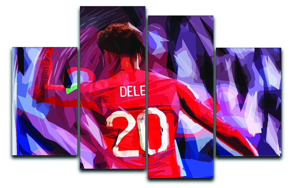 Dele Alli England Celebration 4 Split Panel Canvas  - Canvas Art Rocks - 1