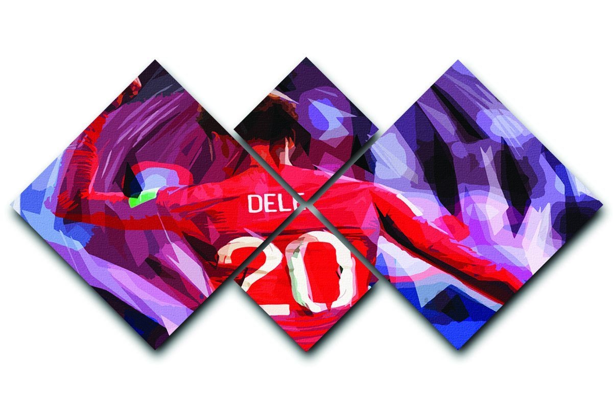 Dele Alli England Celebration 4 Square Multi Panel Canvas  - Canvas Art Rocks - 1