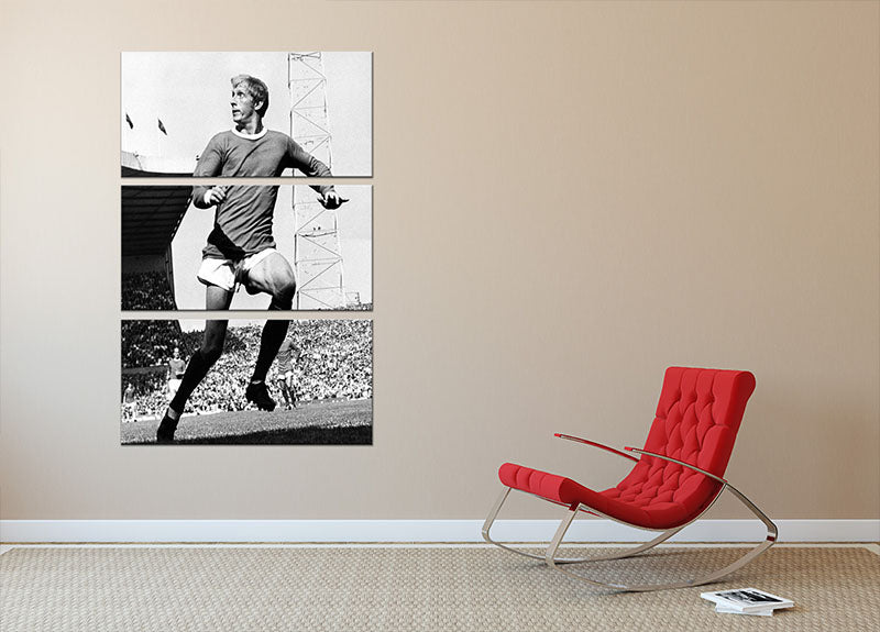 Denis Law 1969 3 Split Panel Canvas Print - Canvas Art Rocks - 2