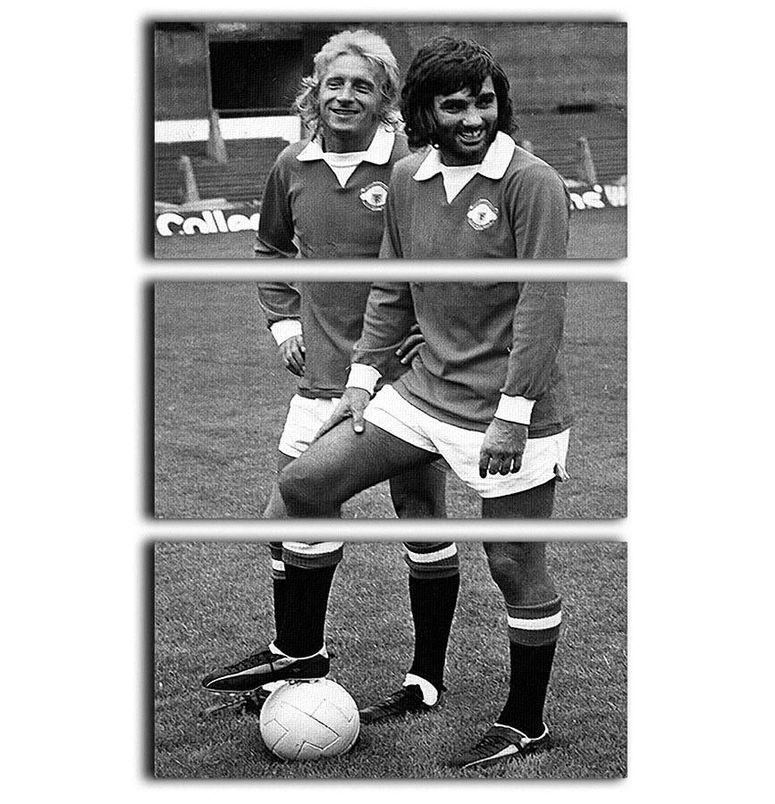 Denis Law and George Best in 1972 3 Split Panel Canvas Print - Canvas Art Rocks - 1