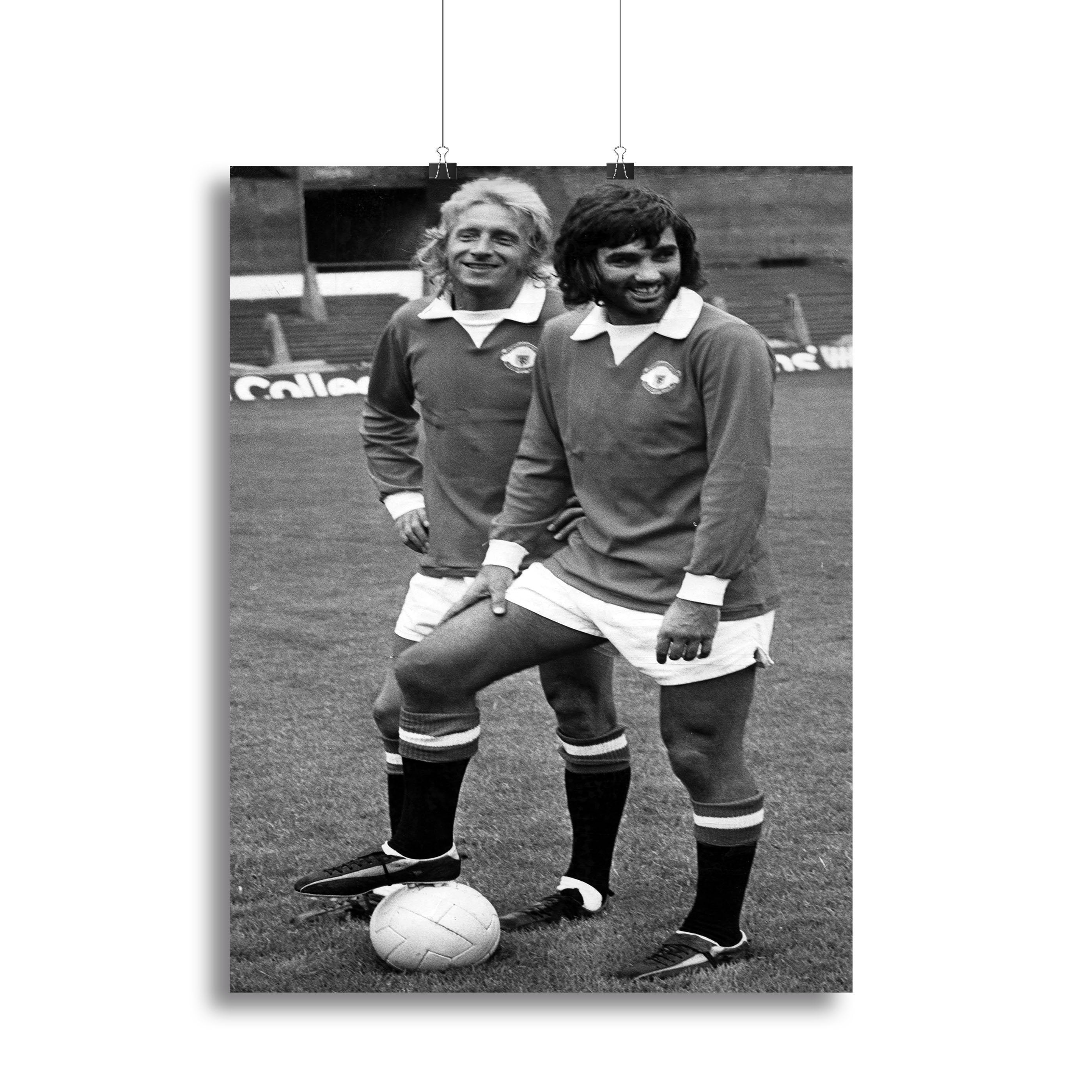 Denis Law and George Best in 1972 Canvas Print or Poster