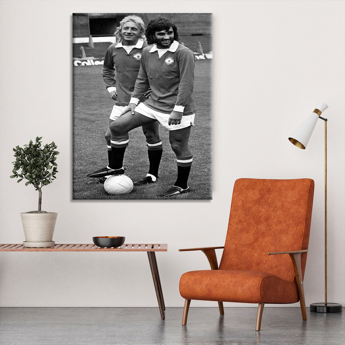 Denis Law and George Best in 1972 Canvas Print or Poster