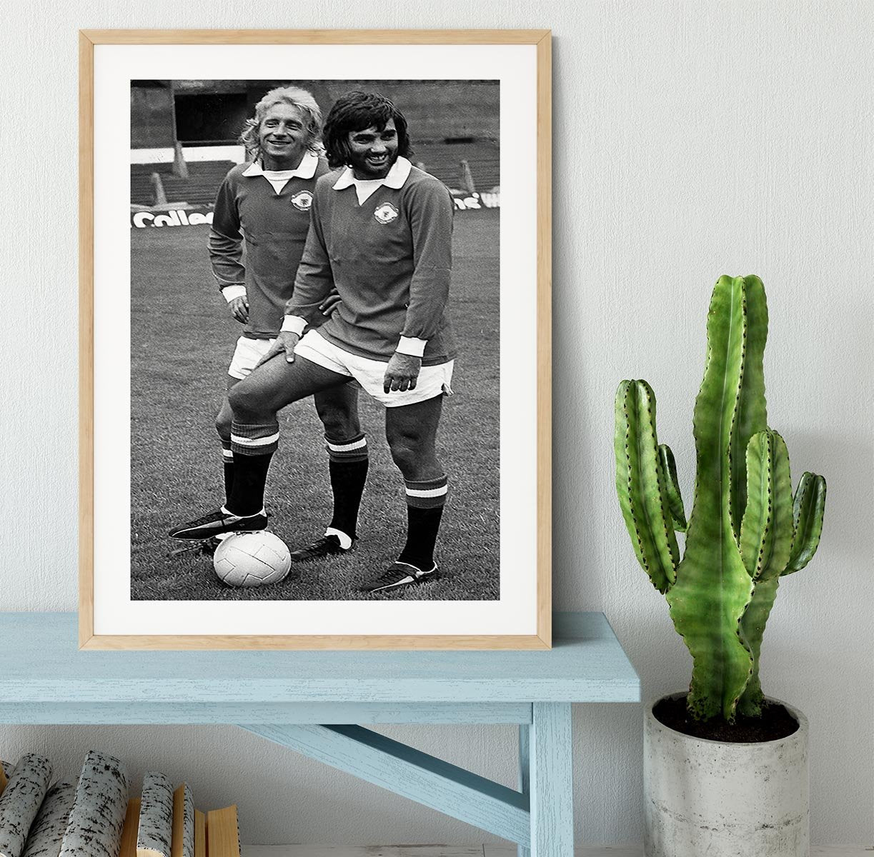 Denis Law and George Best in 1972 Framed Print - Canvas Art Rocks - 3