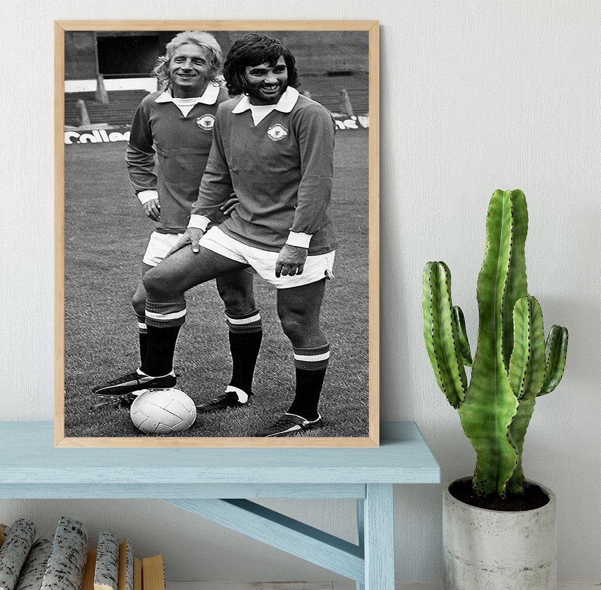 Denis Law and George Best in 1972 Framed Print - Canvas Art Rocks - 4