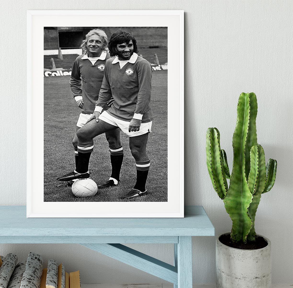 Denis Law and George Best in 1972 Framed Print - Canvas Art Rocks - 5