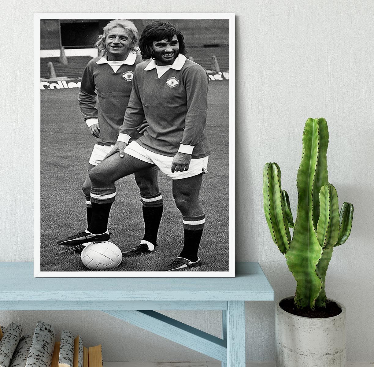 Denis Law and George Best in 1972 Framed Print - Canvas Art Rocks -6