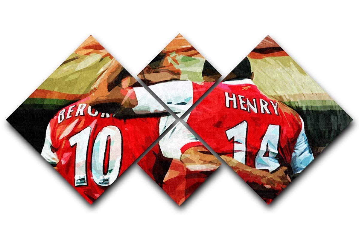 Dennis Bergkamp and Thierry Henry 4 Square Multi Panel Canvas  - Canvas Art Rocks - 1