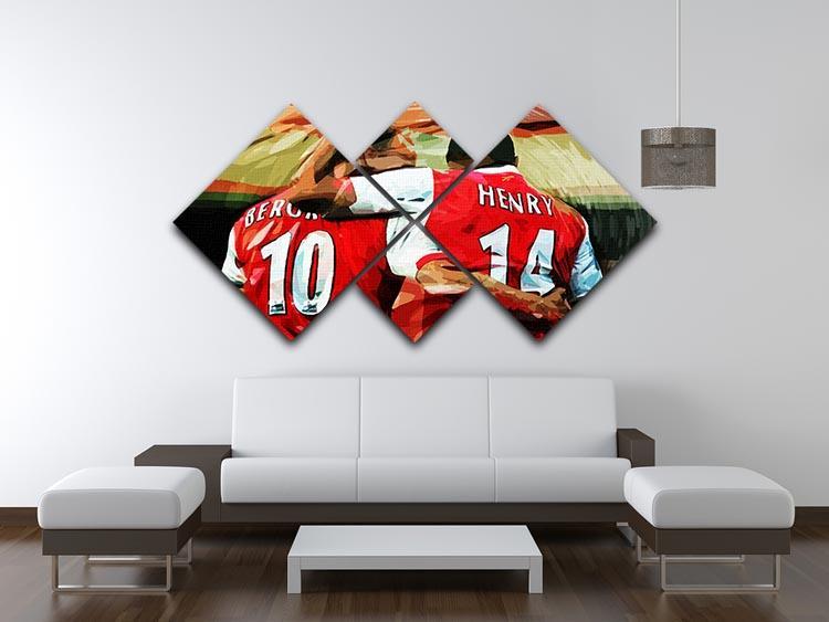 Dennis Bergkamp and Thierry Henry 4 Square Multi Panel Canvas - Canvas Art Rocks - 3