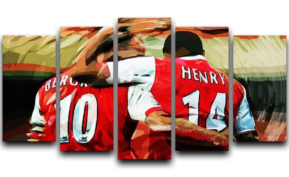 Dennis Bergkamp and Thierry Henry 5 Split Panel Canvas  - Canvas Art Rocks - 1