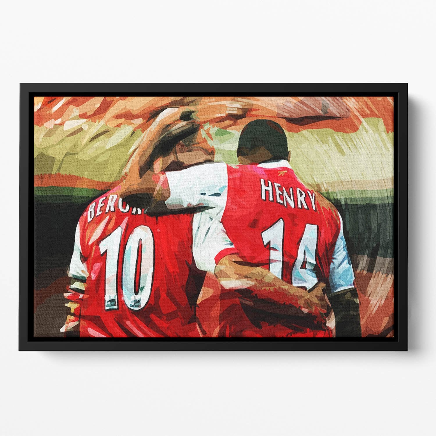 Dennis Bergkamp and Thierry Henry Floating Framed Canvas