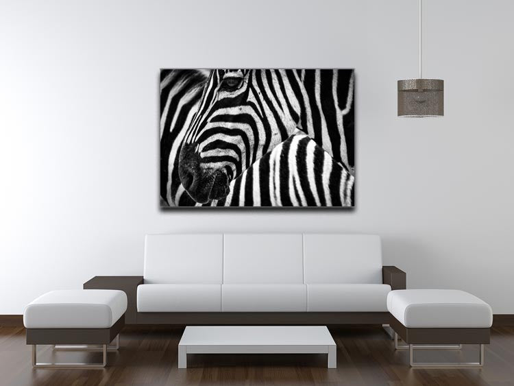 Detailed Zebra Stripes Print - Canvas Art Rocks - 4