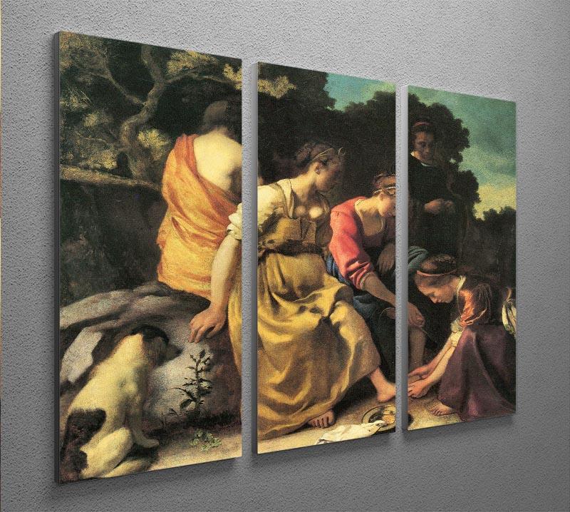 Diana and her nymphs by Vermeer 3 Split Panel Canvas Print - Canvas Art Rocks - 2
