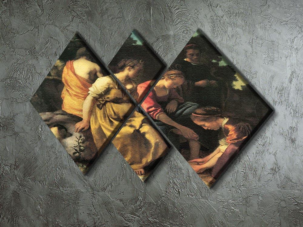 Diana and her nymphs by Vermeer 4 Square Multi Panel Canvas - Canvas Art Rocks - 2