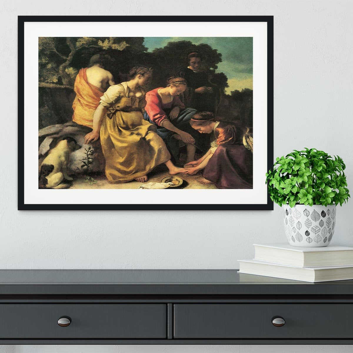 Diana and her nymphs by Vermeer Framed Print - Canvas Art Rocks - 1