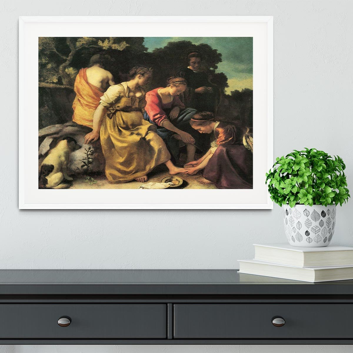 Diana and her nymphs by Vermeer Framed Print - Canvas Art Rocks - 5