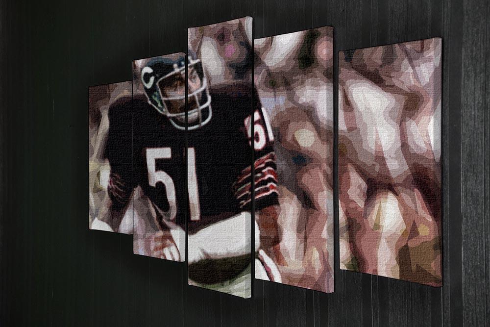 Dick Butkus Chicago Bears 5 Split Panel Canvas - Canvas Art Rocks - 2