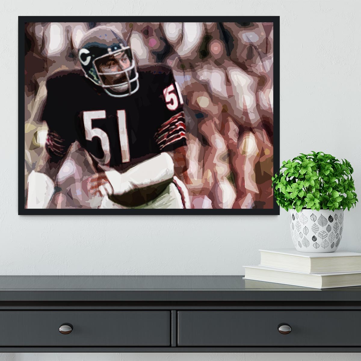 Dick Butkus Chicago Bears Framed Print - Canvas Art Rocks - 2