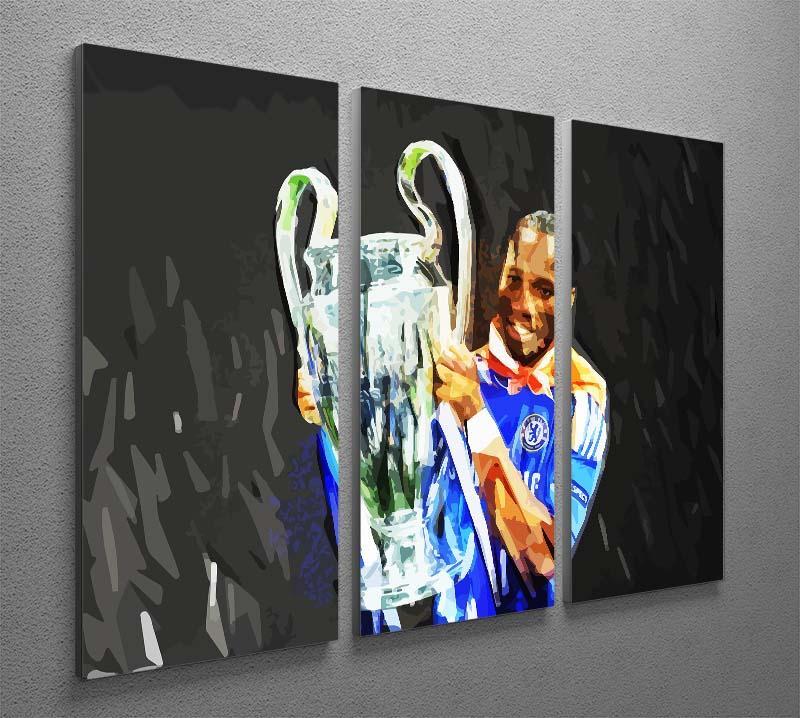Didier Drogba Champions League 3 Split Panel Canvas Print - Canvas Art Rocks - 2