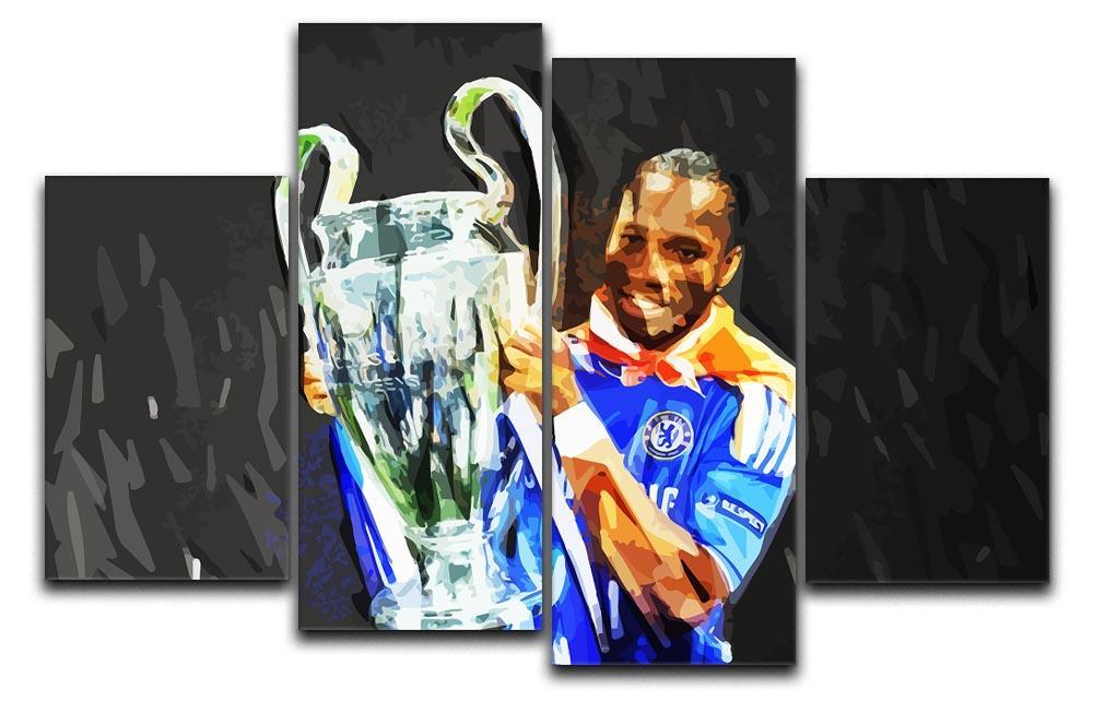 Didier Drogba Champions League 4 Split Panel Canvas  - Canvas Art Rocks - 1