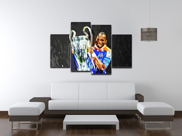 Didier Drogba Champions League 4 Split Panel Canvas - Canvas Art Rocks - 3
