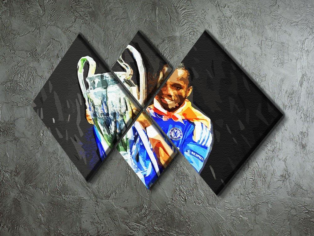 Didier Drogba Champions League 4 Square Multi Panel Canvas - Canvas Art Rocks - 2