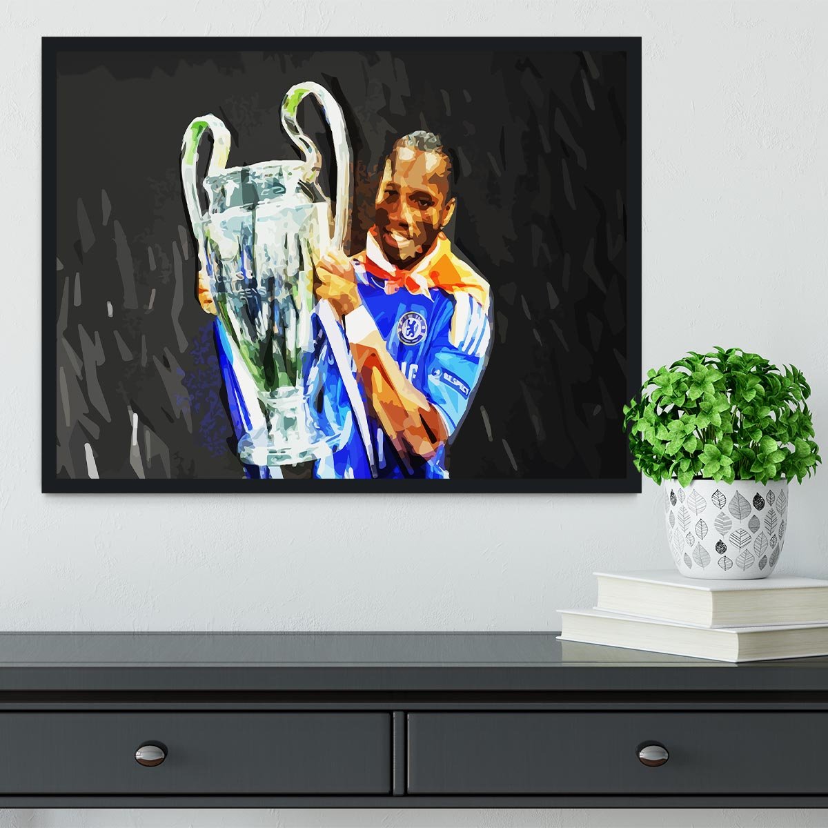 Didier Drogba Champions League Framed Print - Canvas Art Rocks - 2
