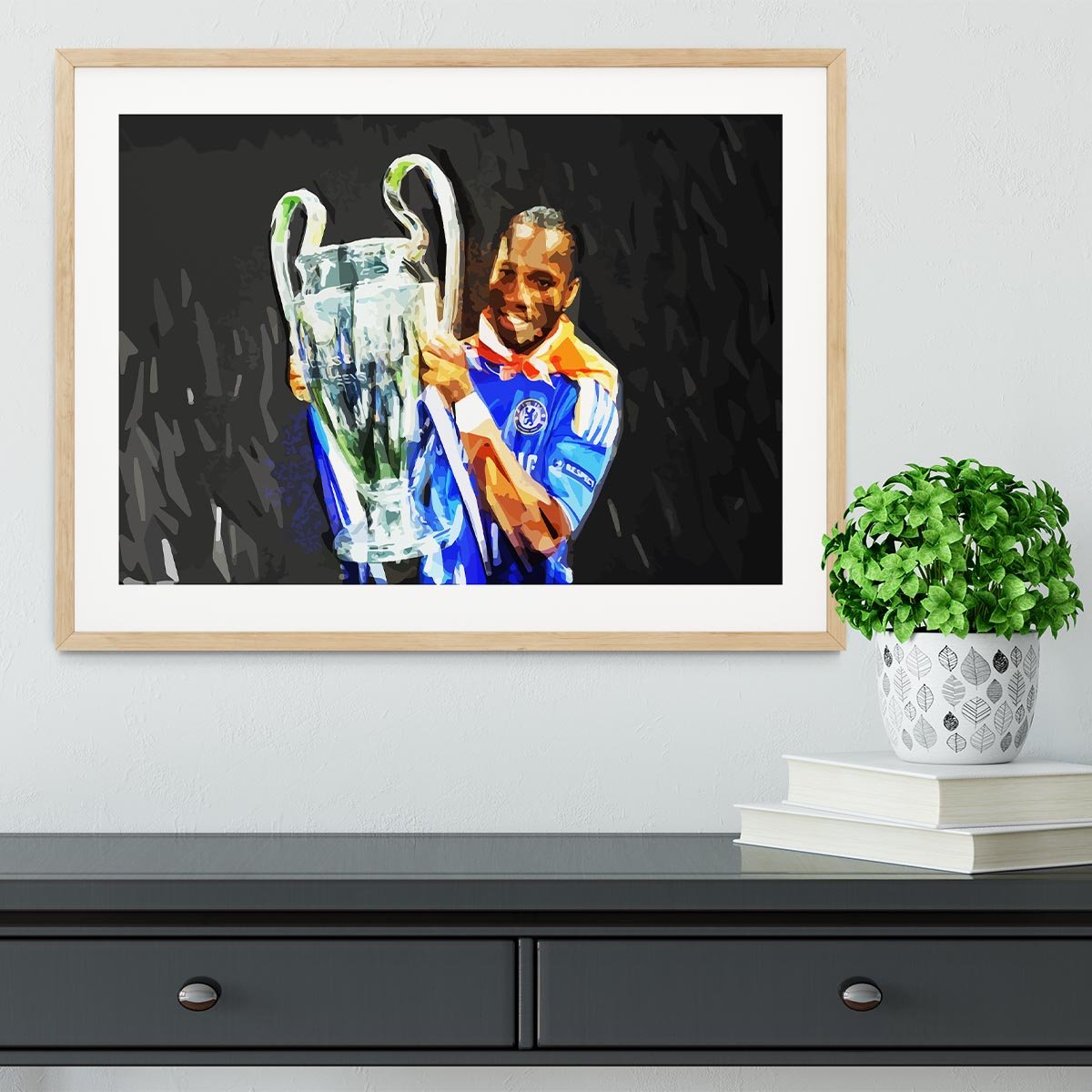 Didier Drogba Champions League Framed Print - Canvas Art Rocks - 3
