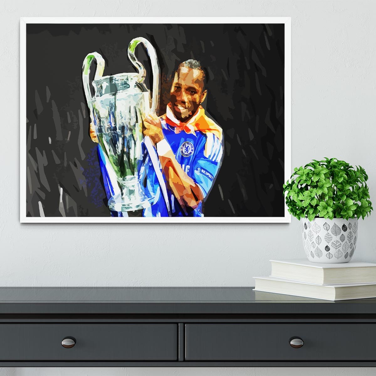 Didier Drogba Champions League Framed Print - Canvas Art Rocks -6
