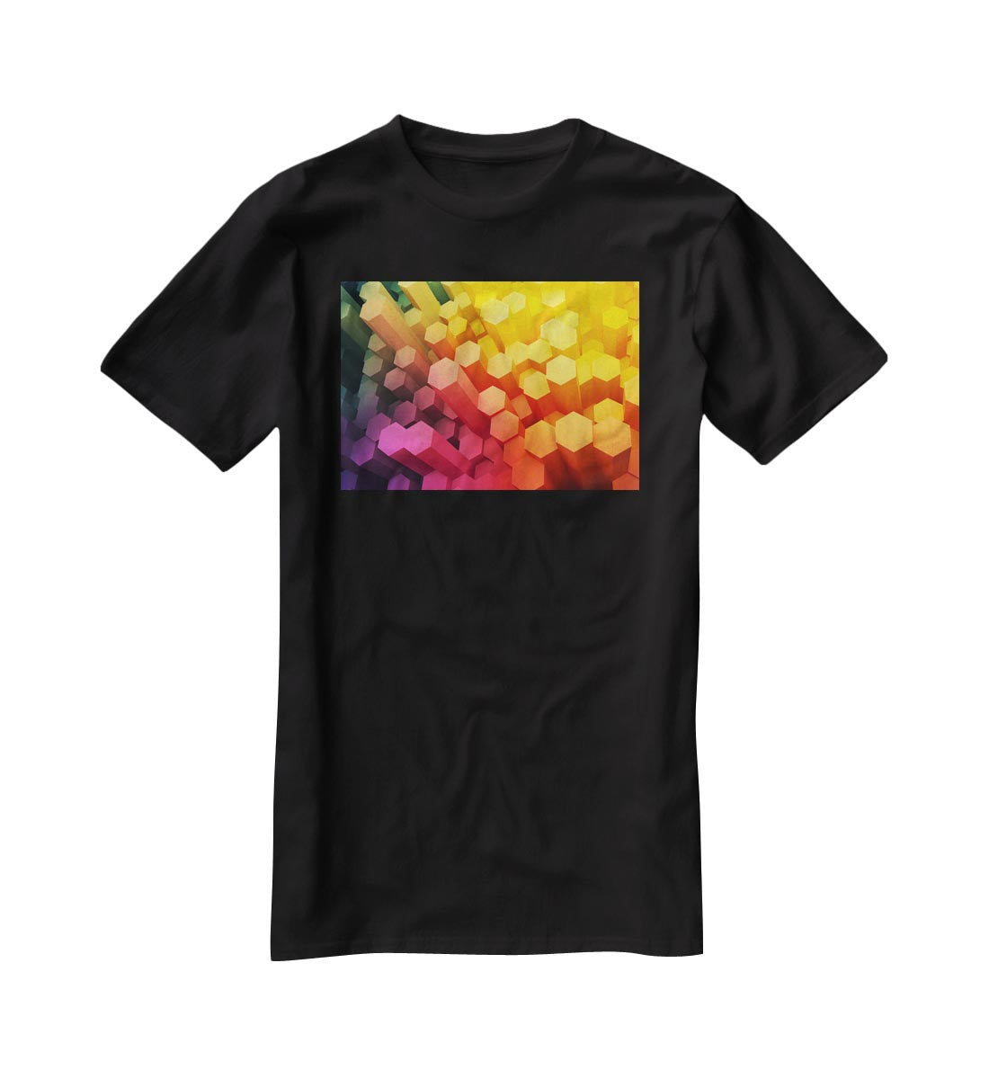 Dimensional Hexagons T-Shirt - Canvas Art Rocks - 1