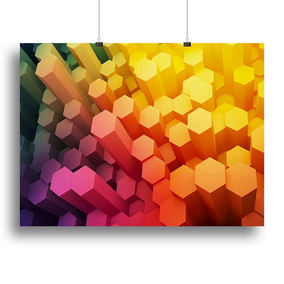 Dimensional Hexagons Canvas Print or Poster