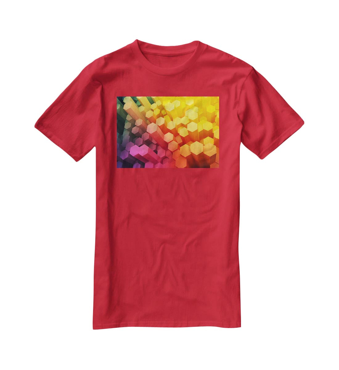 Dimensional Hexagons T-Shirt - Canvas Art Rocks - 4