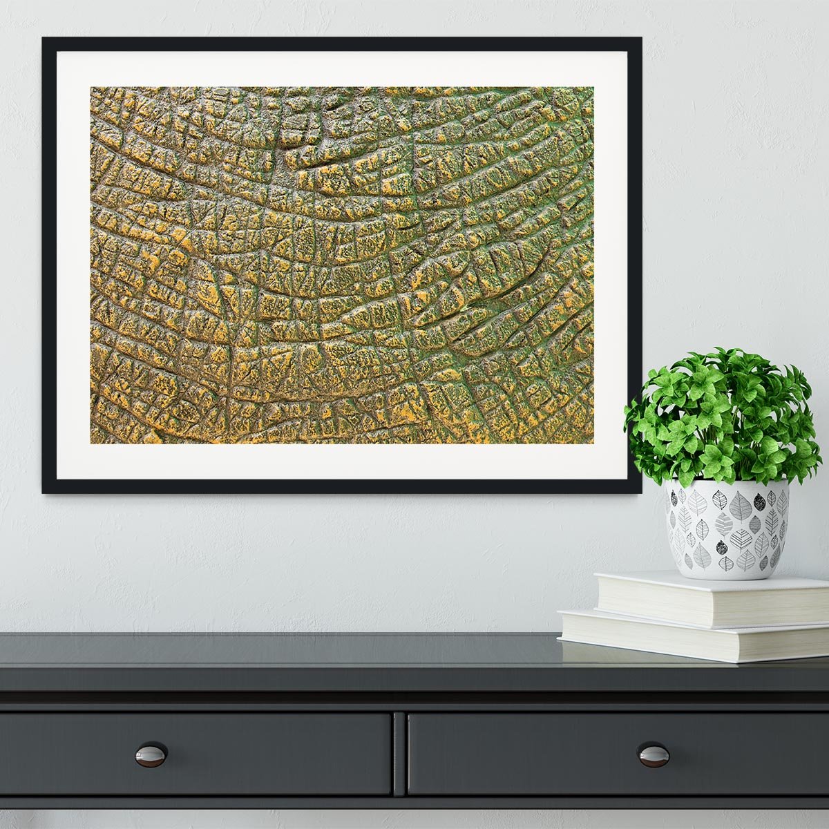 Dinosaur Skin Texture Framed Print - Canvas Art Rocks - 1