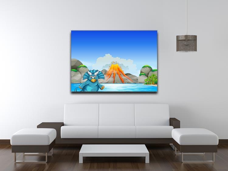 Dinosaur living by the lake Canvas Print or Poster - Canvas Art Rocks - 4