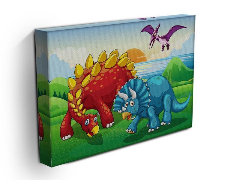 Dinosaurs in the park Canvas Print or Poster - Canvas Art Rocks - 3