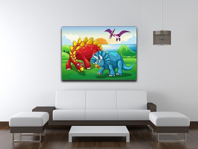 Dinosaurs in the park Canvas Print or Poster - Canvas Art Rocks - 4