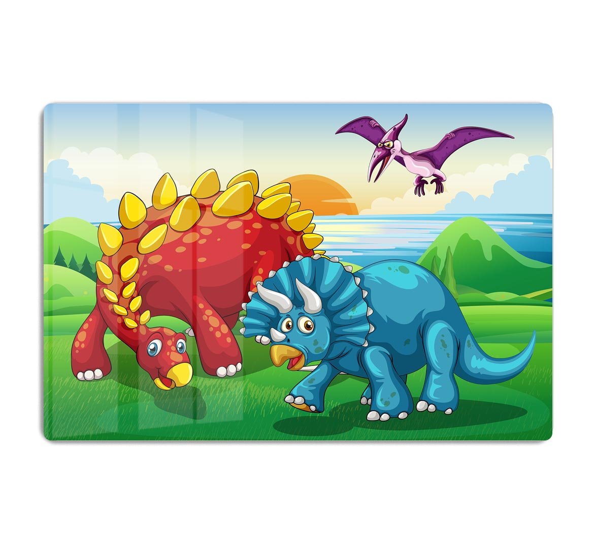 Dinosaurs in the park HD Metal Print