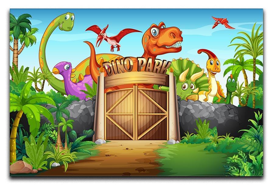 Dinosaurs living in Dino park Canvas Print or Poster  - Canvas Art Rocks - 1